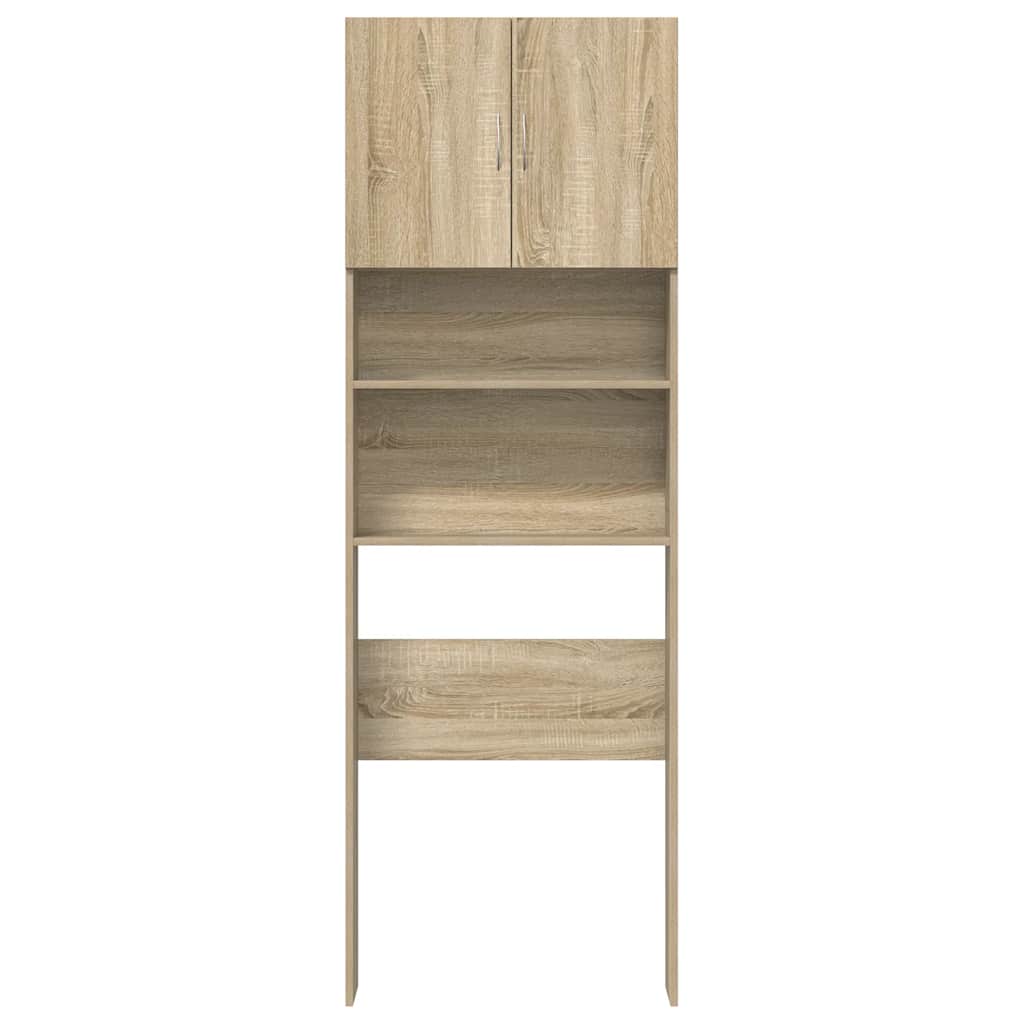 Wasmachinekast 64x24x190 cm bewerkt hout en sonoma eikenkleurig