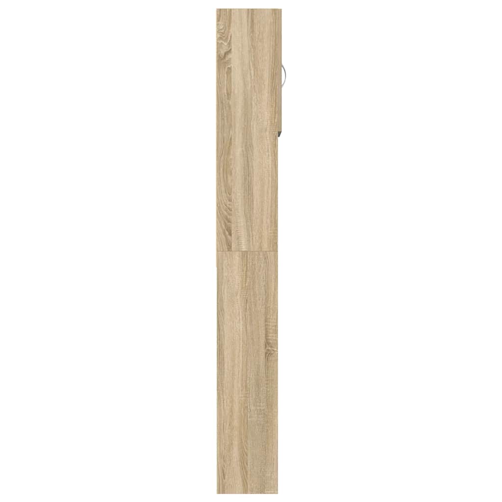 Wasmachinekast 64x24x190 cm bewerkt hout en sonoma eikenkleurig