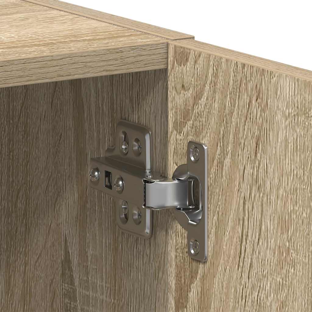 Wasmachinekast 64x24x190 cm bewerkt hout en sonoma eikenkleurig