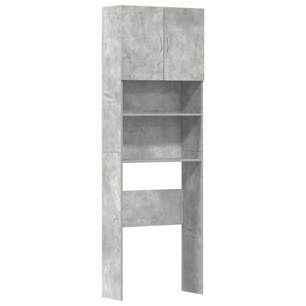 Wasmachinekast 64x24x190 cm bewerkt hout betongrijs