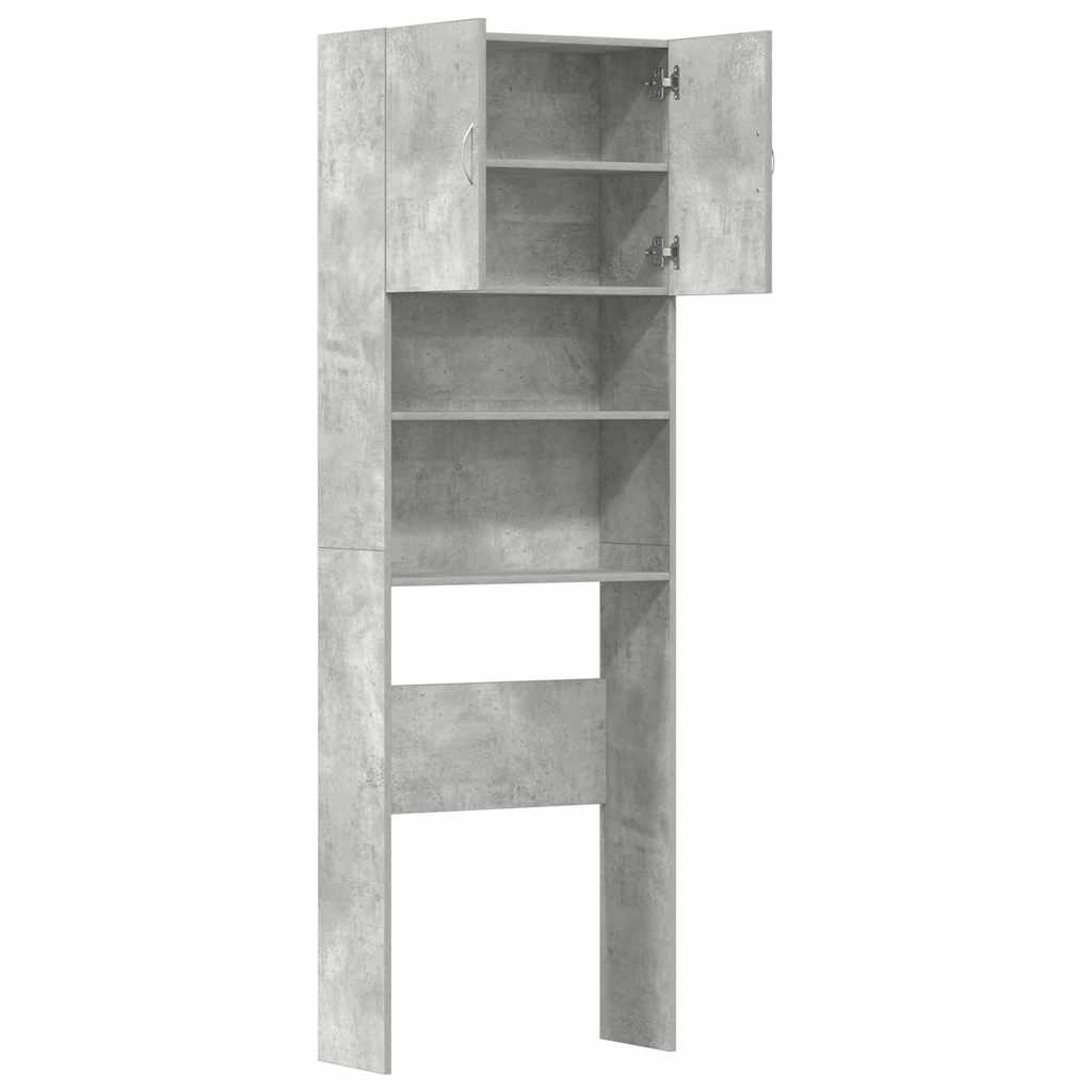 Wasmachinekast 64x24x190 cm bewerkt hout betongrijs