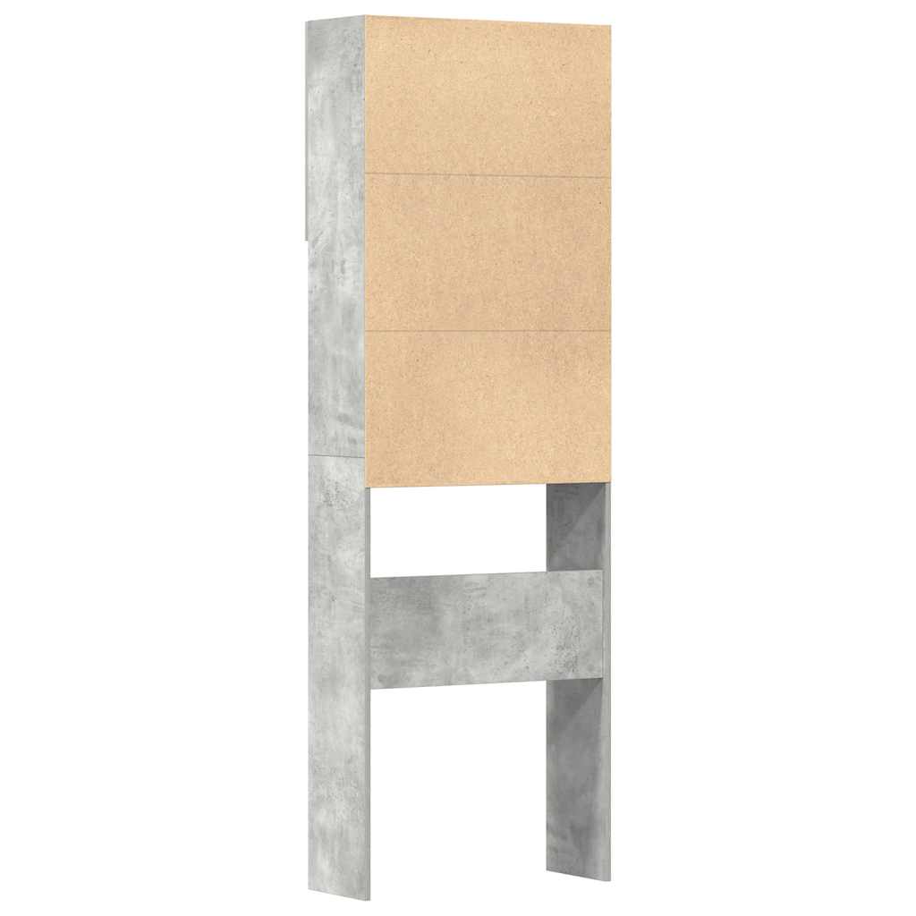 Wasmachinekast 64x24x190 cm bewerkt hout betongrijs