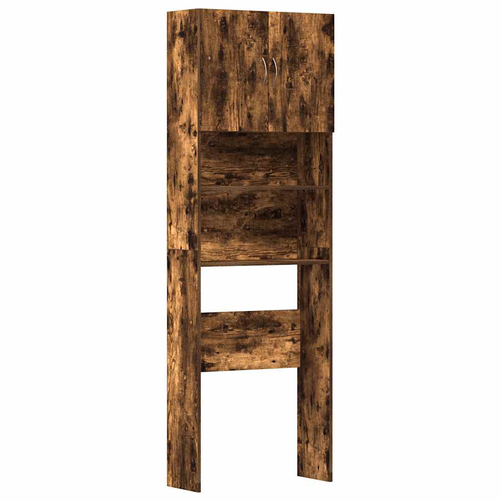 Wasmachinekast 64x24x190 cm bewerkt hout gerookt eikenkleurig