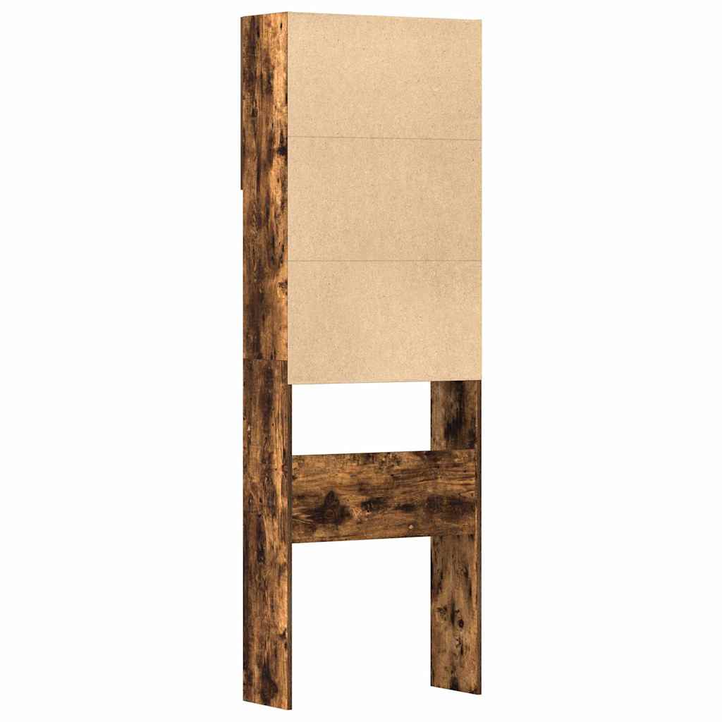 Wasmachinekast 64x24x190 cm bewerkt hout gerookt eikenkleurig
