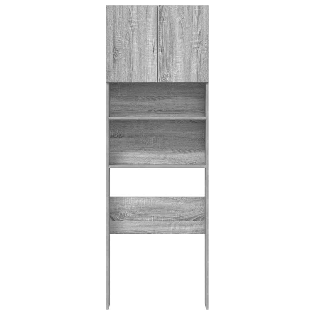 Wasmachinekast 64x24x190 cm bewerkt hout grijs sonoma eikenkl