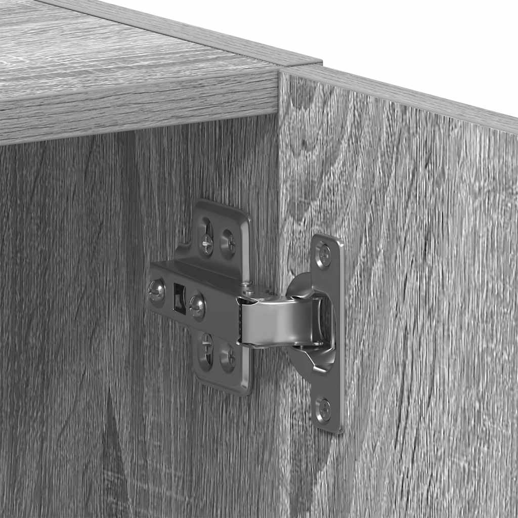 Wasmachinekast 64x24x190 cm bewerkt hout grijs sonoma eikenkl