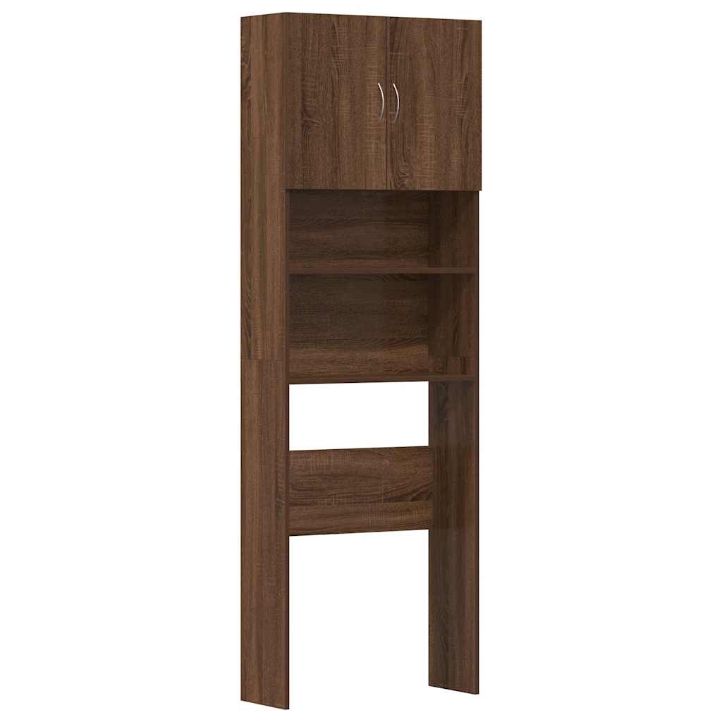Wasmachinekast 64x24x190 cm bewerkt hout bruin eikenkleurig