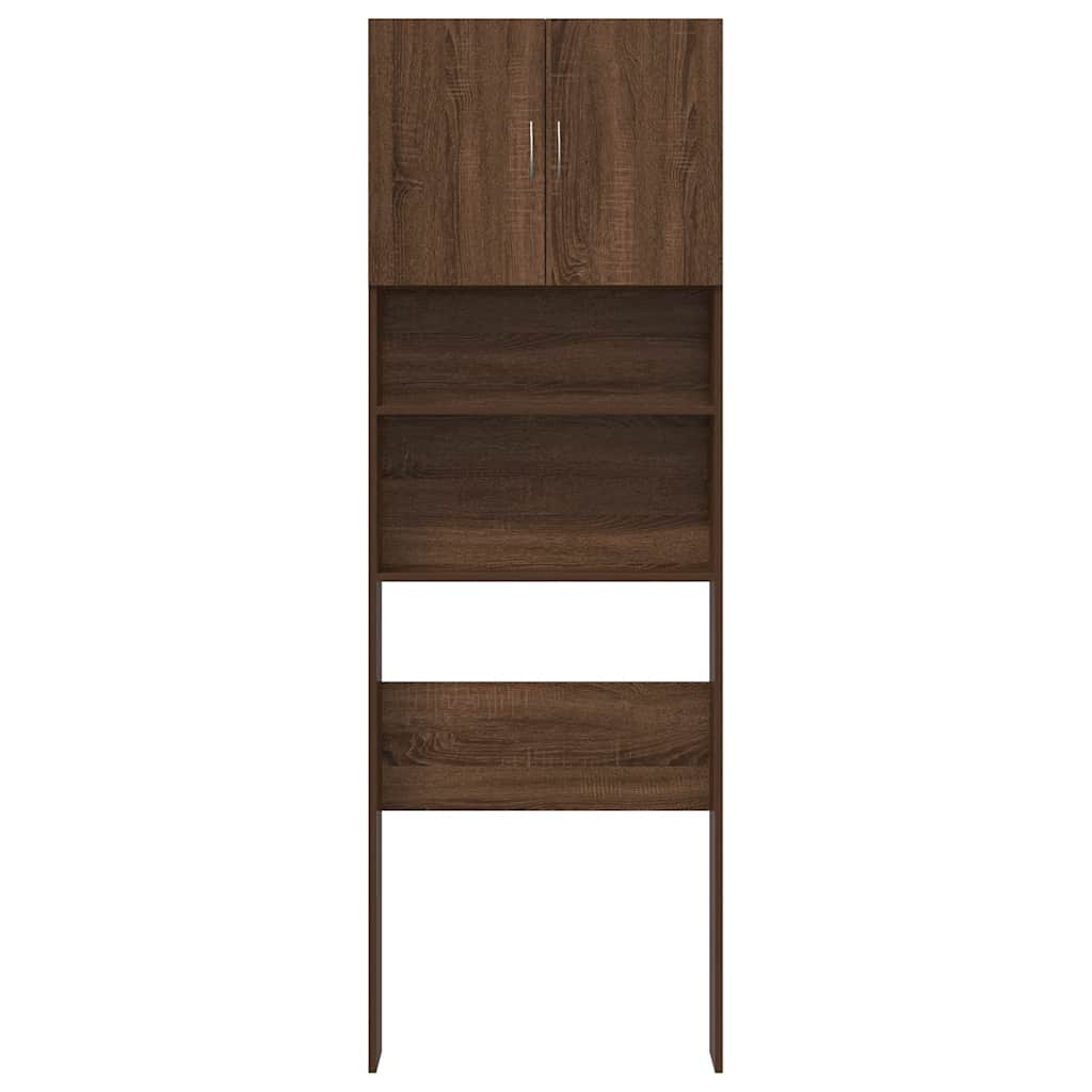 Wasmachinekast 64x24x190 cm bewerkt hout bruin eikenkleurig