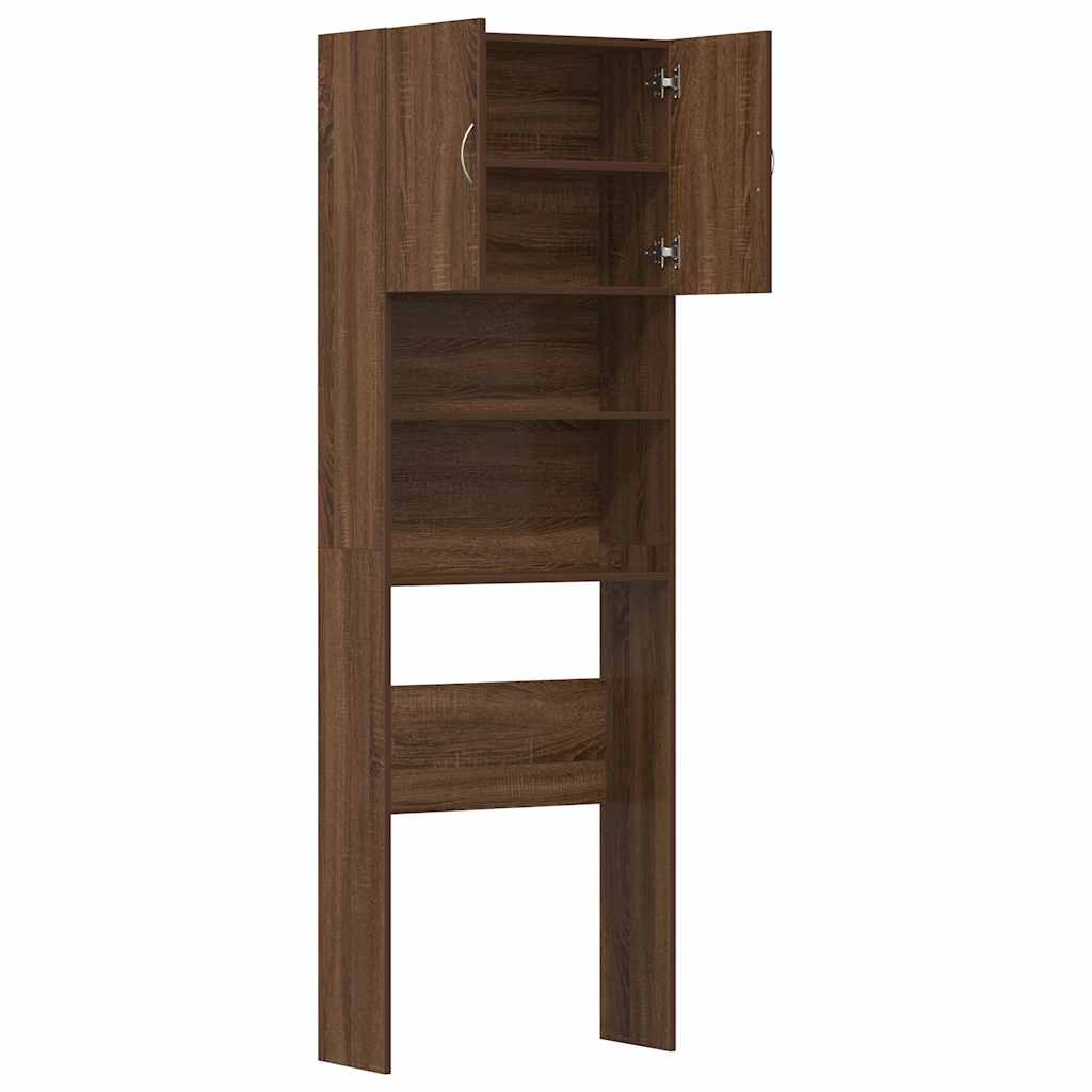 Wasmachinekast 64x24x190 cm bewerkt hout bruin eikenkleurig