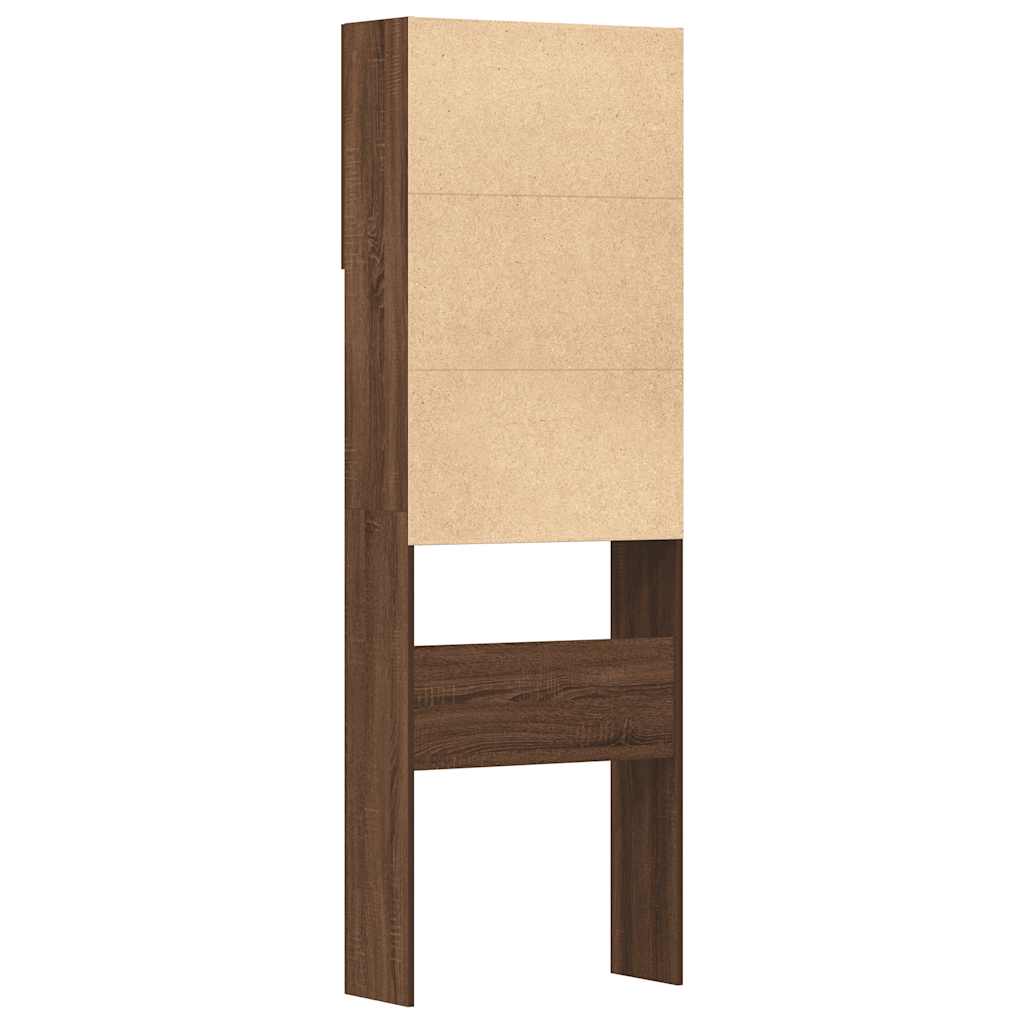 Wasmachinekast 64x24x190 cm bewerkt hout bruin eikenkleurig