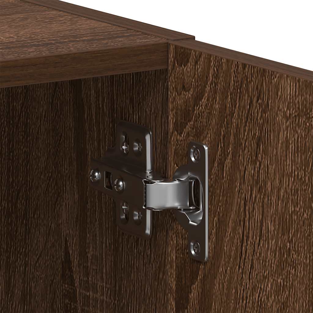Wasmachinekast 64x24x190 cm bewerkt hout bruin eikenkleurig