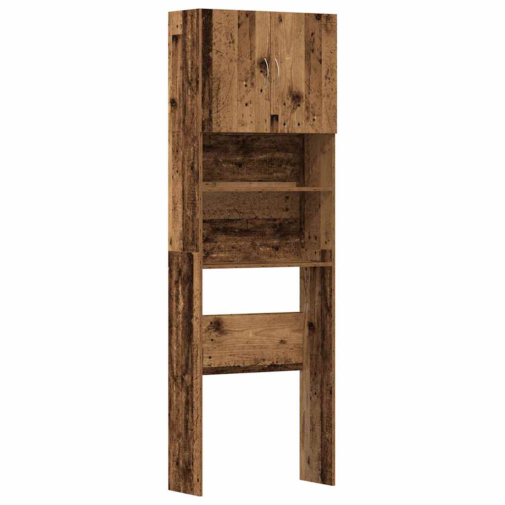 Wasmachinekast 64x24x190 cm bewerkt hout oud houtkleurig