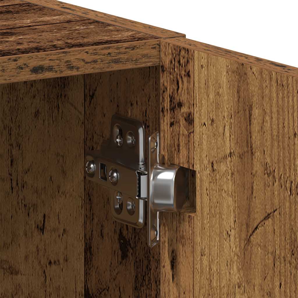 Wasmachinekast 64x24x190 cm bewerkt hout oud houtkleurig