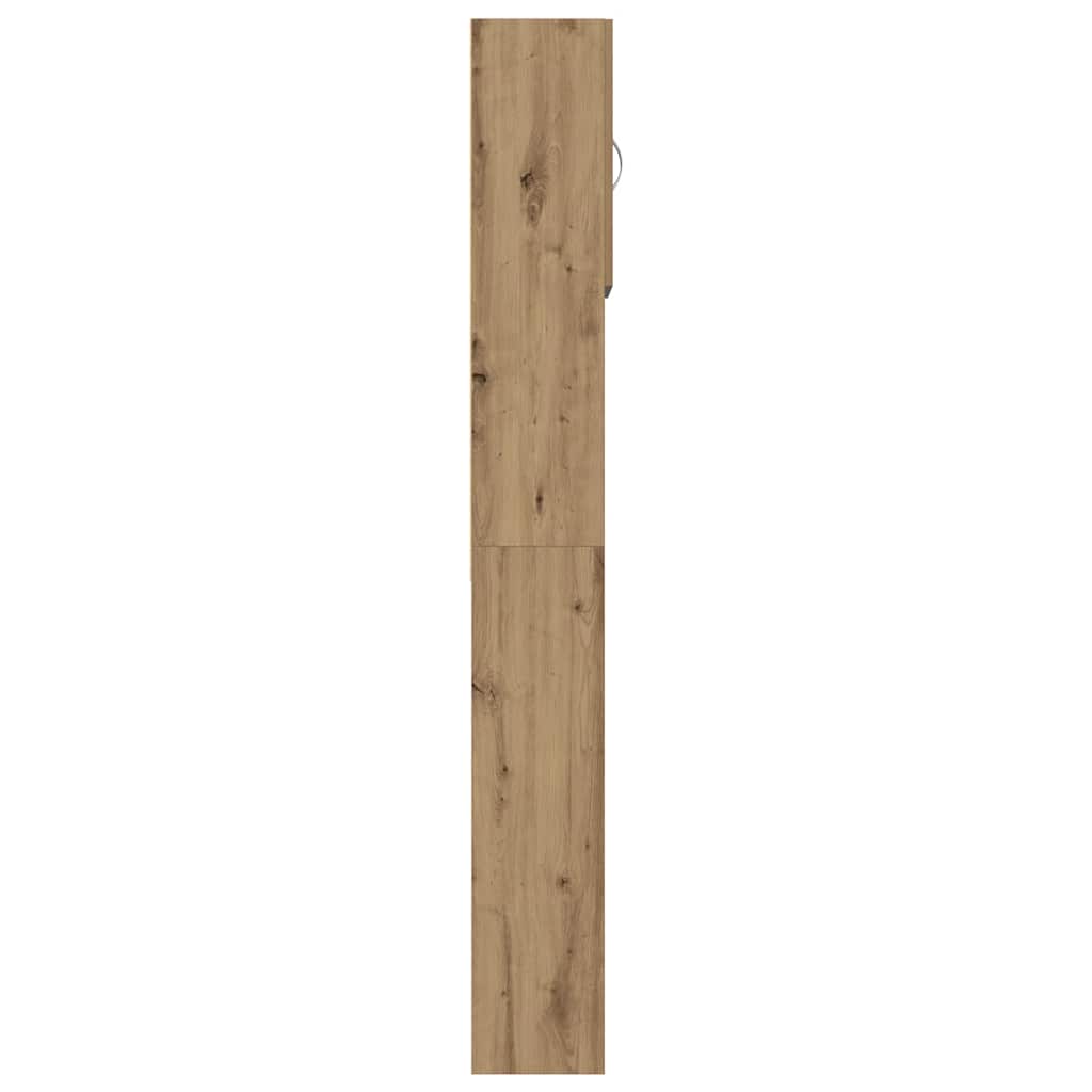Wasmachinekast 64x24x190 cm bewerkt hout artisanaal eikenkleur