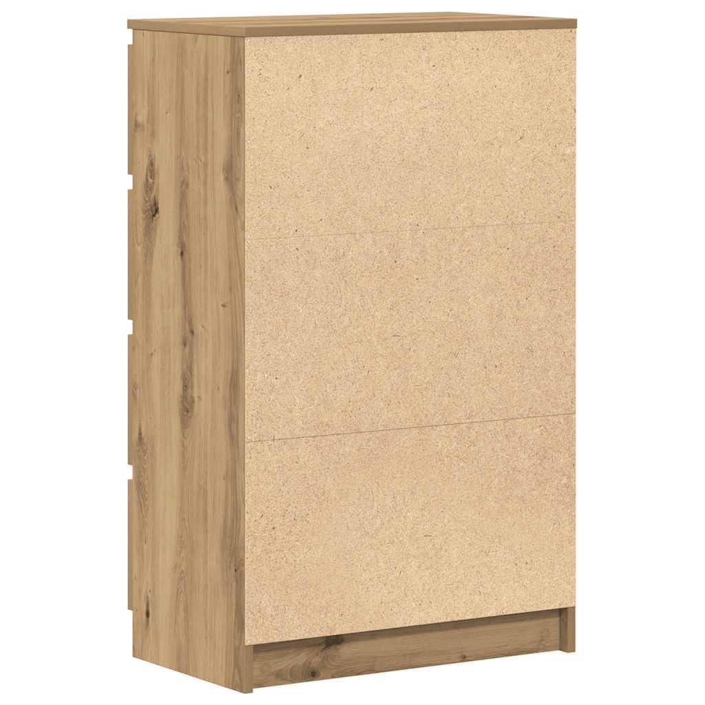 Dressoir 60x35x98,5 cm bewerkt hout artisanaal eikenkleur