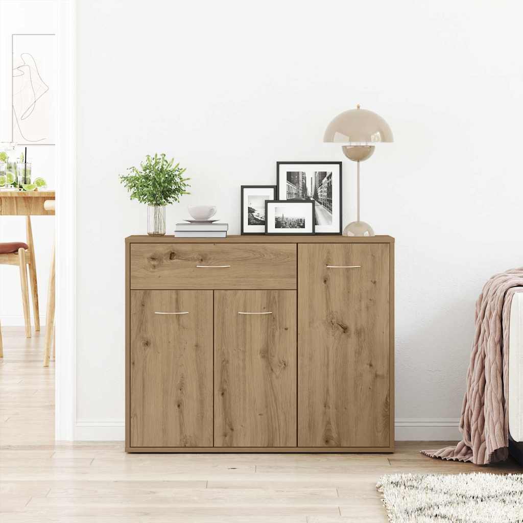 Dressoir ambachtelijk spaanplaat hout ambachtelijk eikenkleurig
