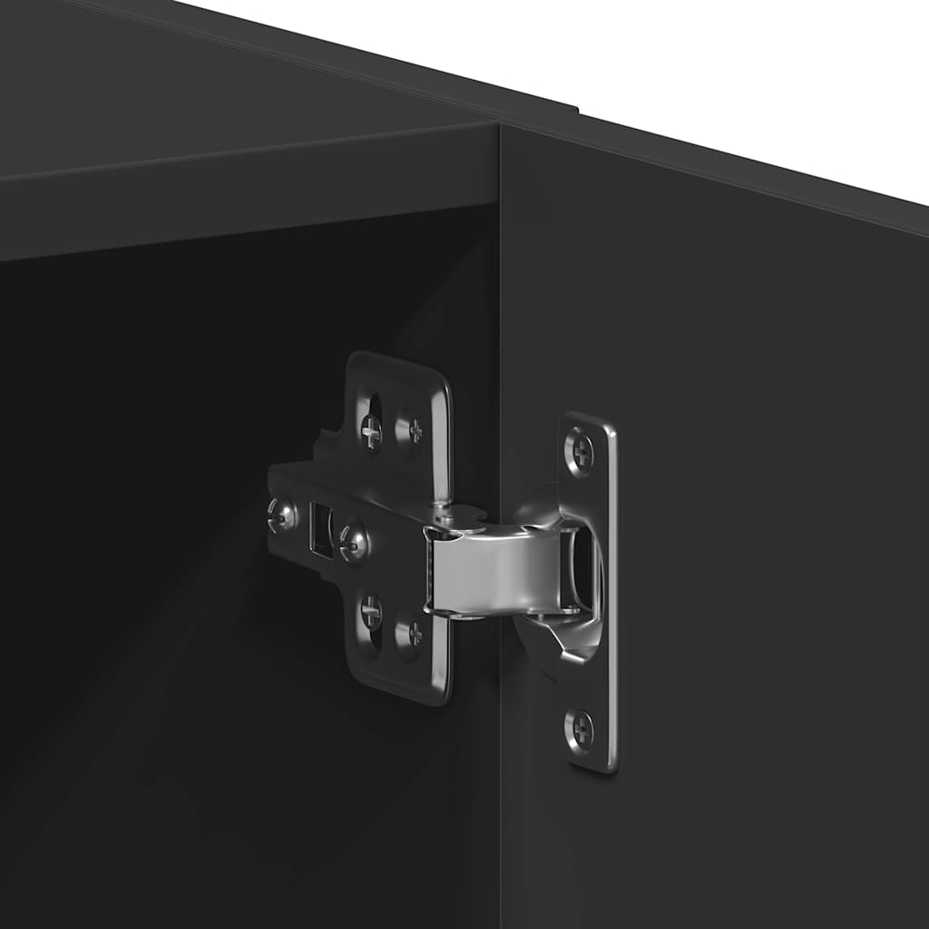 Wasmachinekast 64x24x190 cm bewerkt hout zwart