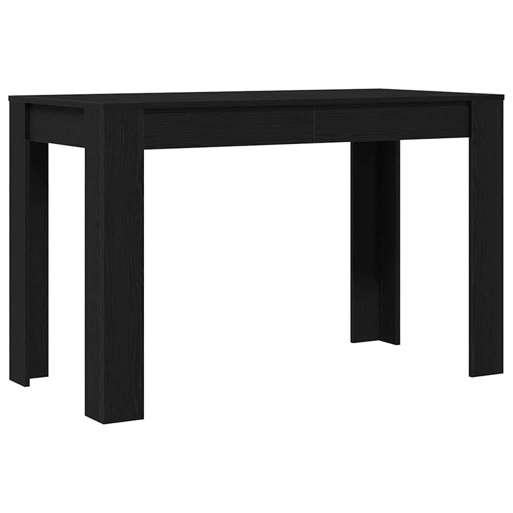 Eettafel 120x60x76 cm spaanplaat zwart eikenkleurig