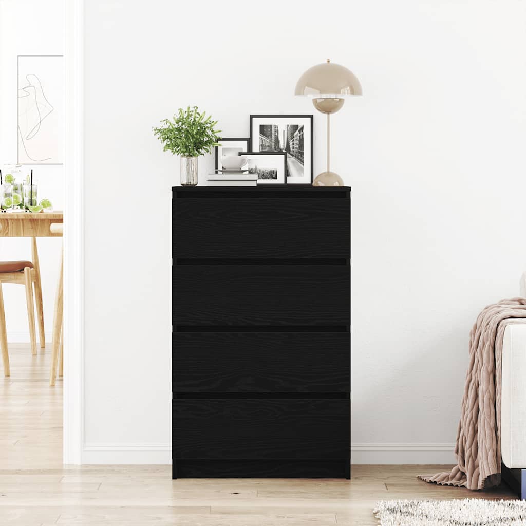 Dressoir 60x35x98,5 cm spaanplaat zwart eikenkleurig