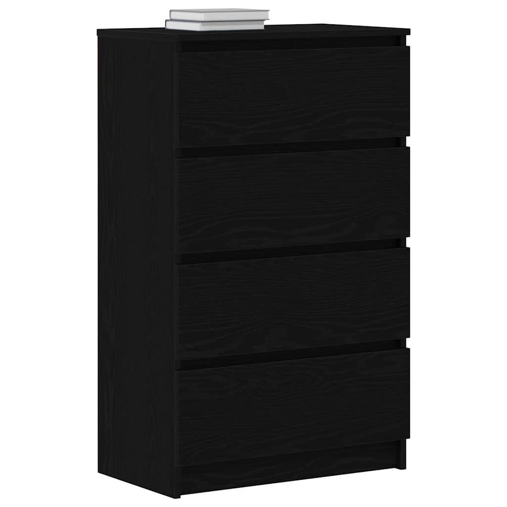 Dressoir 60x35x98,5 cm spaanplaat zwart eikenkleurig