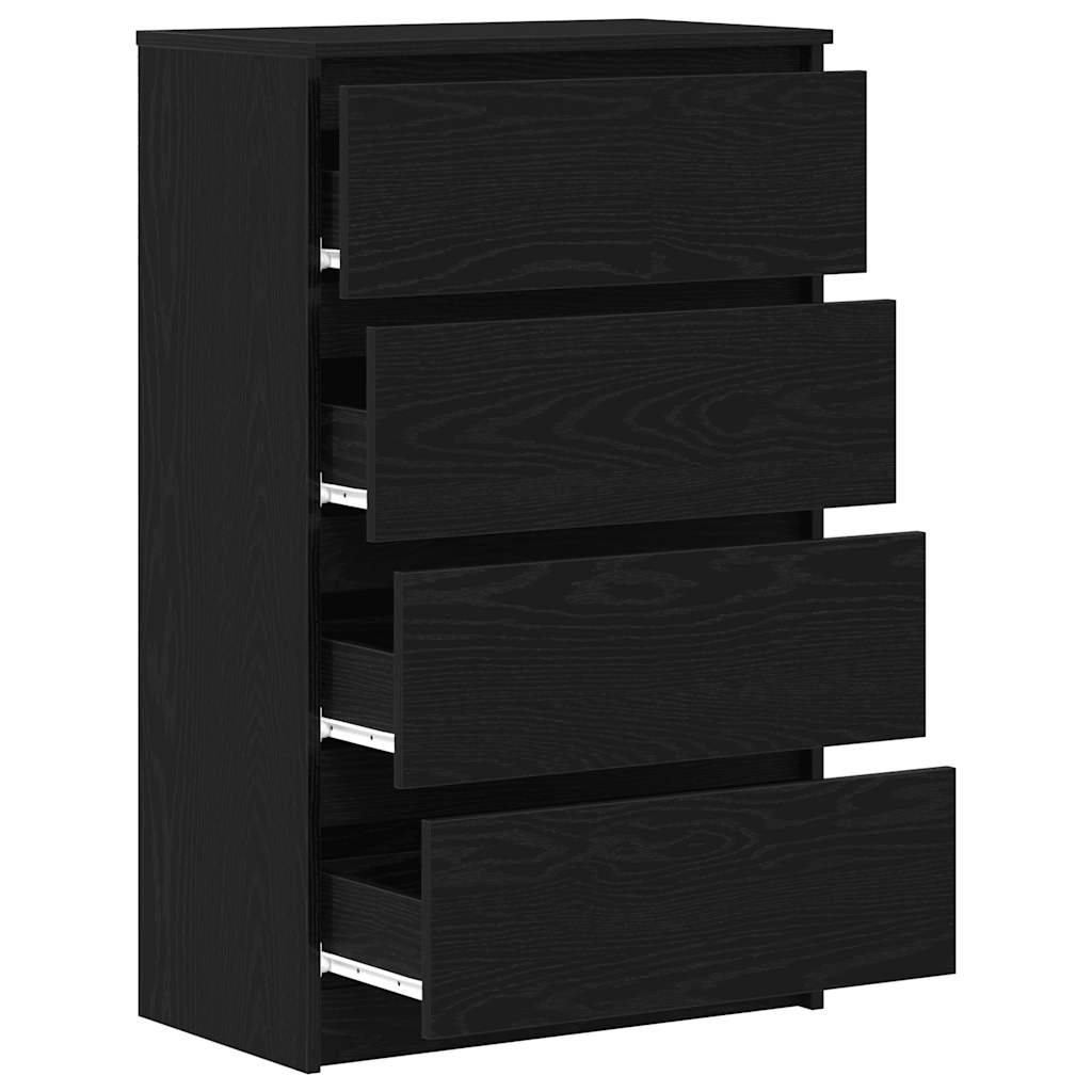 Dressoir 60x35x98,5 cm spaanplaat zwart eikenkleurig