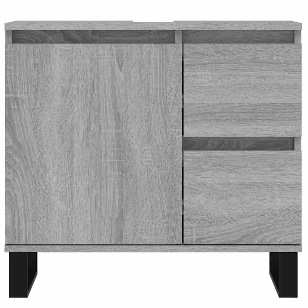 Dressoir 60x35x98,5 cm spaanplaat zwart eikenkleurig