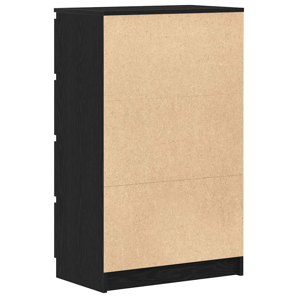 Dressoir 60x35x98,5 cm spaanplaat zwart eikenkleurig