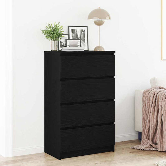 Dressoir 60x35x98,5 cm spaanplaat zwart eikenkleurig