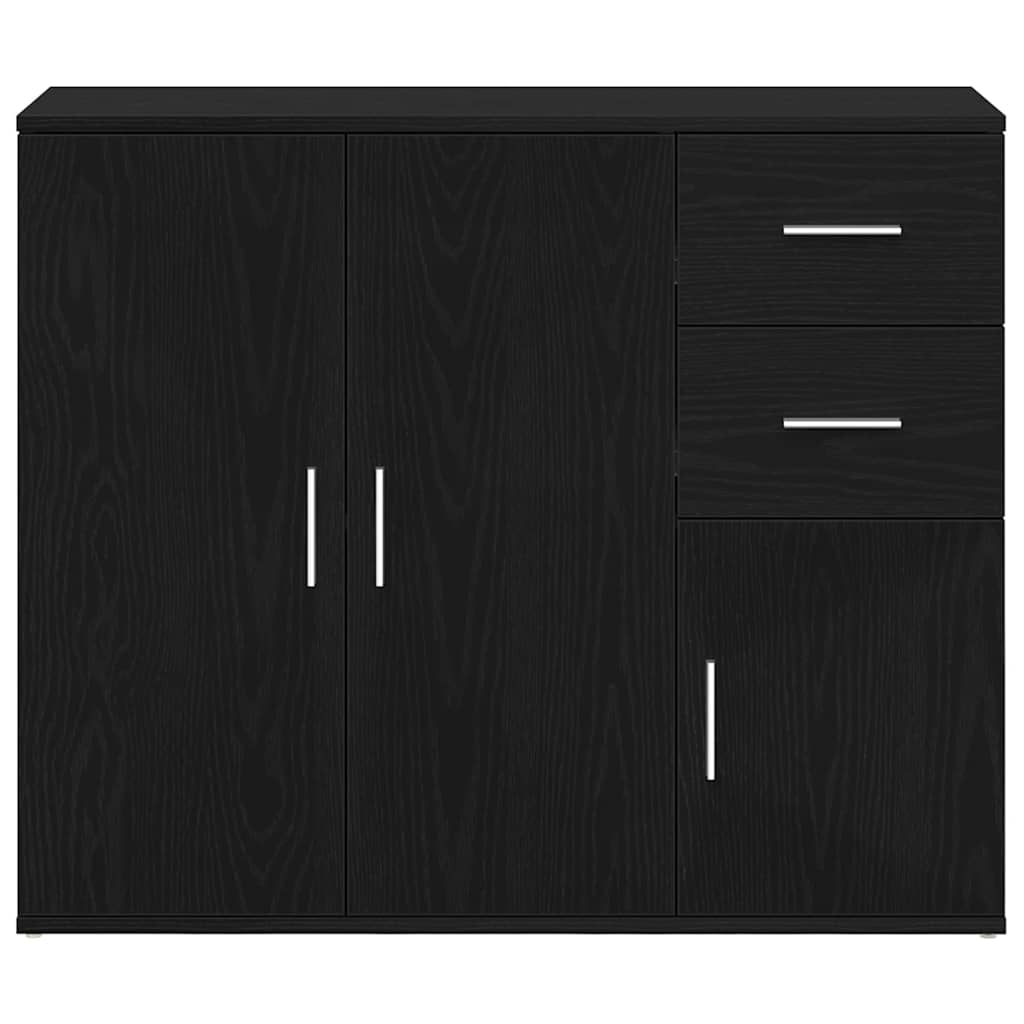 Dressoir 91x29,5x75 cm spaanplaat zwart eikenkleurig