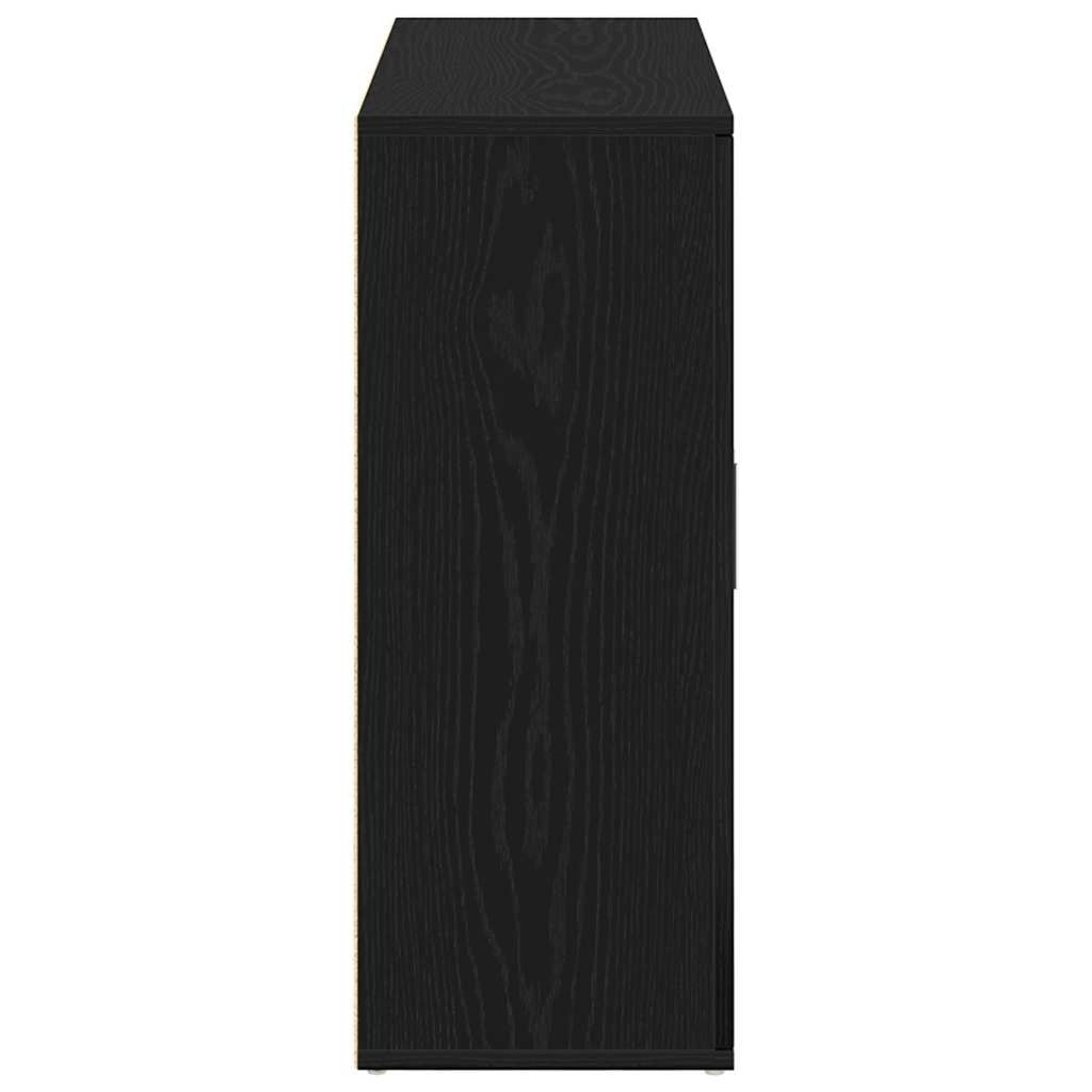 Dressoir 91x29,5x75 cm spaanplaat zwart eikenkleurig