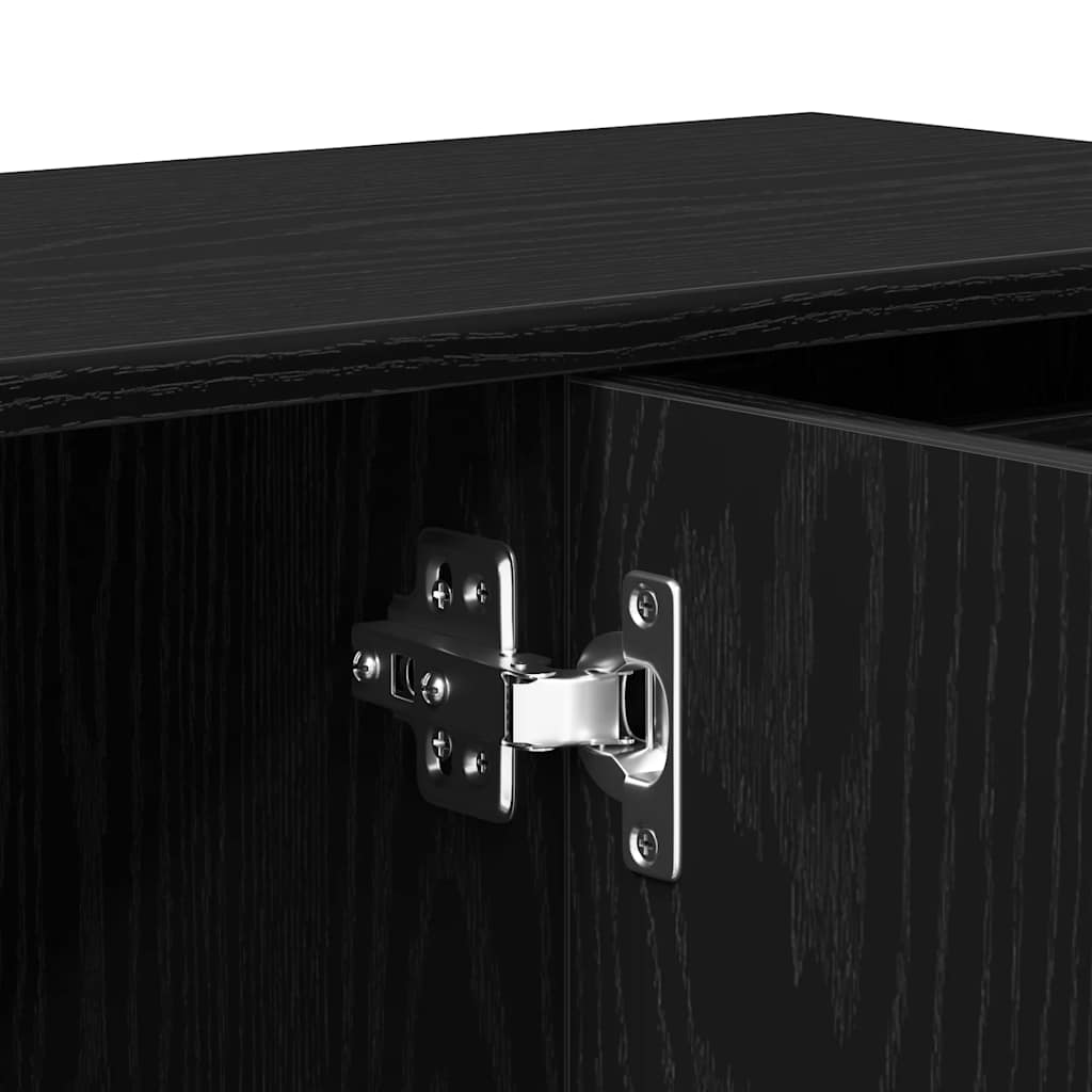 Dressoir 91x29,5x75 cm spaanplaat zwart eikenkleurig