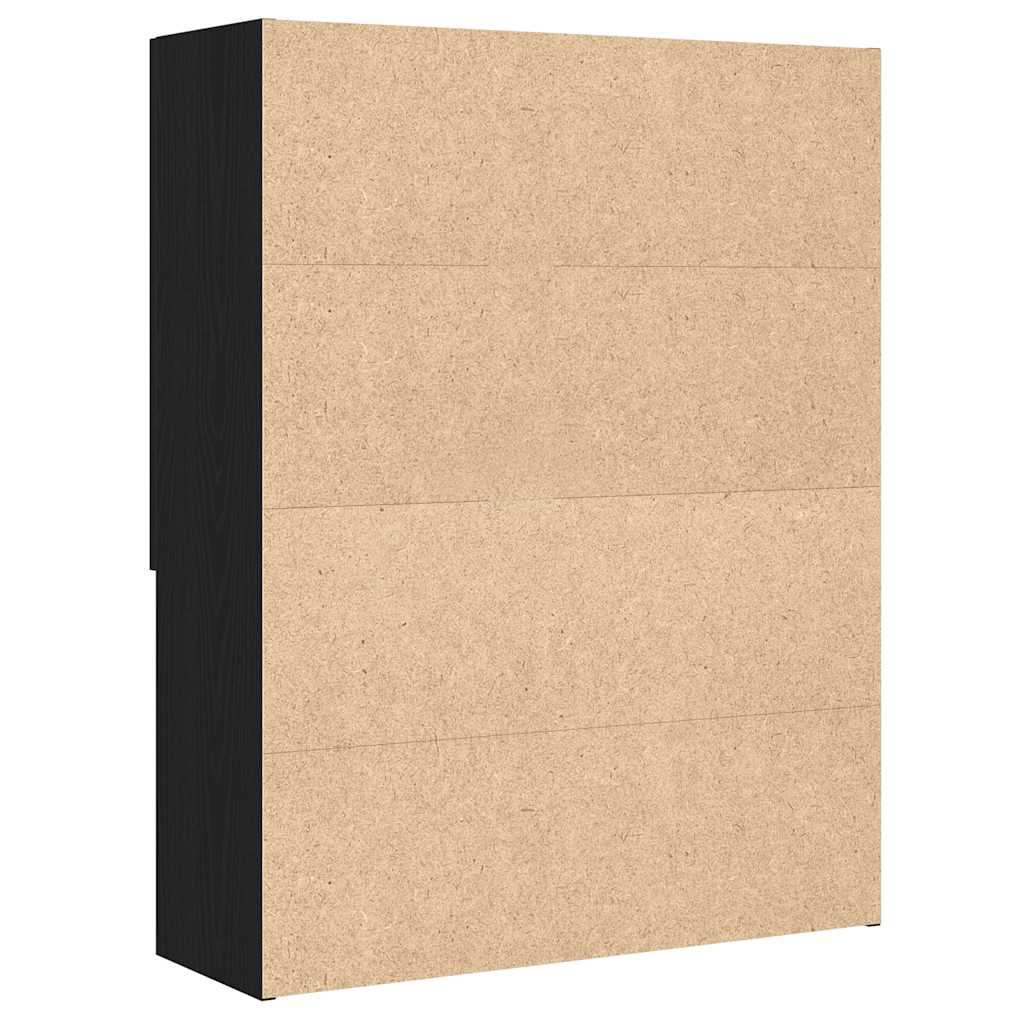 Wasmachinekast 70,5x25,5x90 cm zwart eikenkleurig