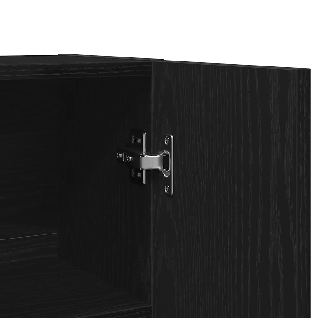 Wasmachinekast 70,5x25,5x90 cm zwart eikenkleurig
