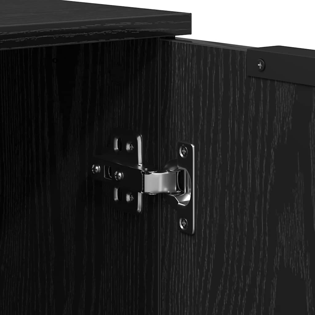 Dressoir 60x30x70 cm bewerkt hout zwart eikenkleurig