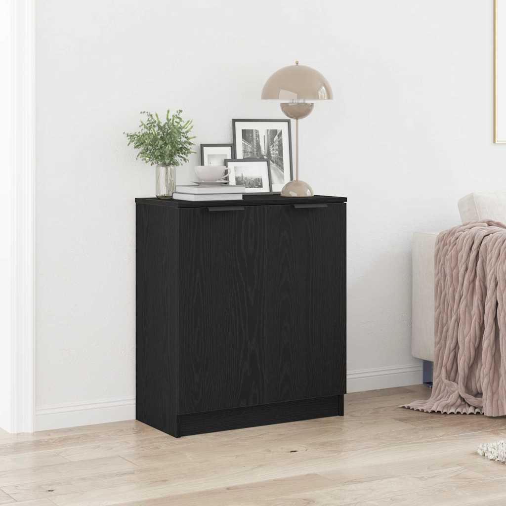 Dressoir 60x30x70 cm bewerkt hout zwart eikenkleurig