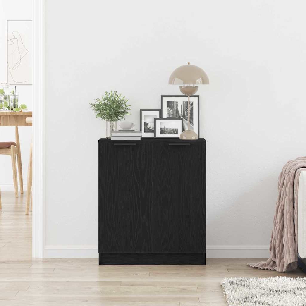 Dressoir 60x30x70 cm bewerkt hout zwart eikenkleurig
