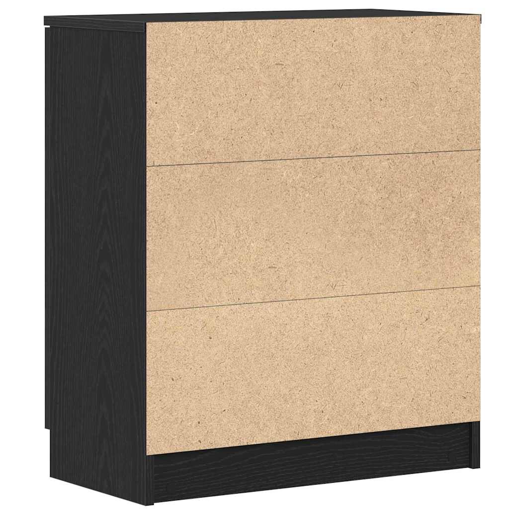 Dressoir 60x30x70 cm bewerkt hout zwart eikenkleurig