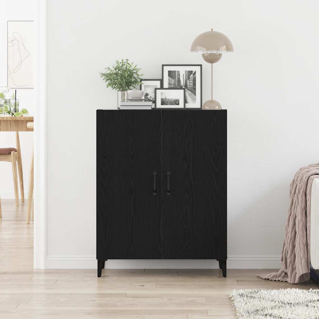 Dressoir 69,5x34x90 cm spaanplaat zwart eikenkleurig