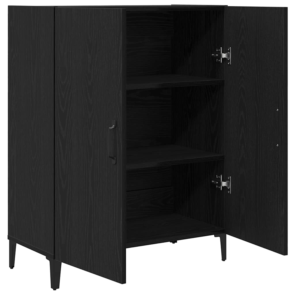Dressoir 69,5x34x90 cm spaanplaat zwart eikenkleurig