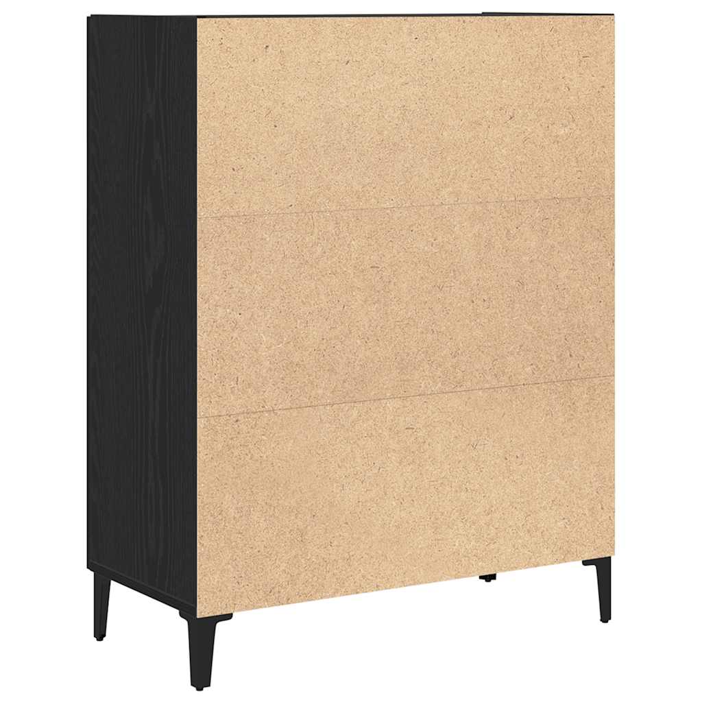Dressoir 69,5x34x90 cm spaanplaat zwart eikenkleurig
