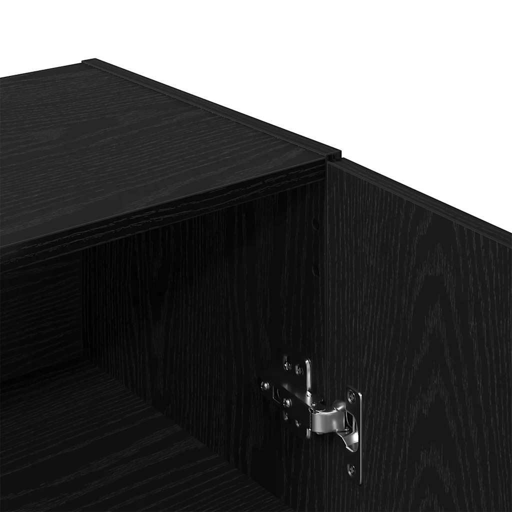 Dressoir 69,5x34x90 cm spaanplaat zwart eikenkleurig