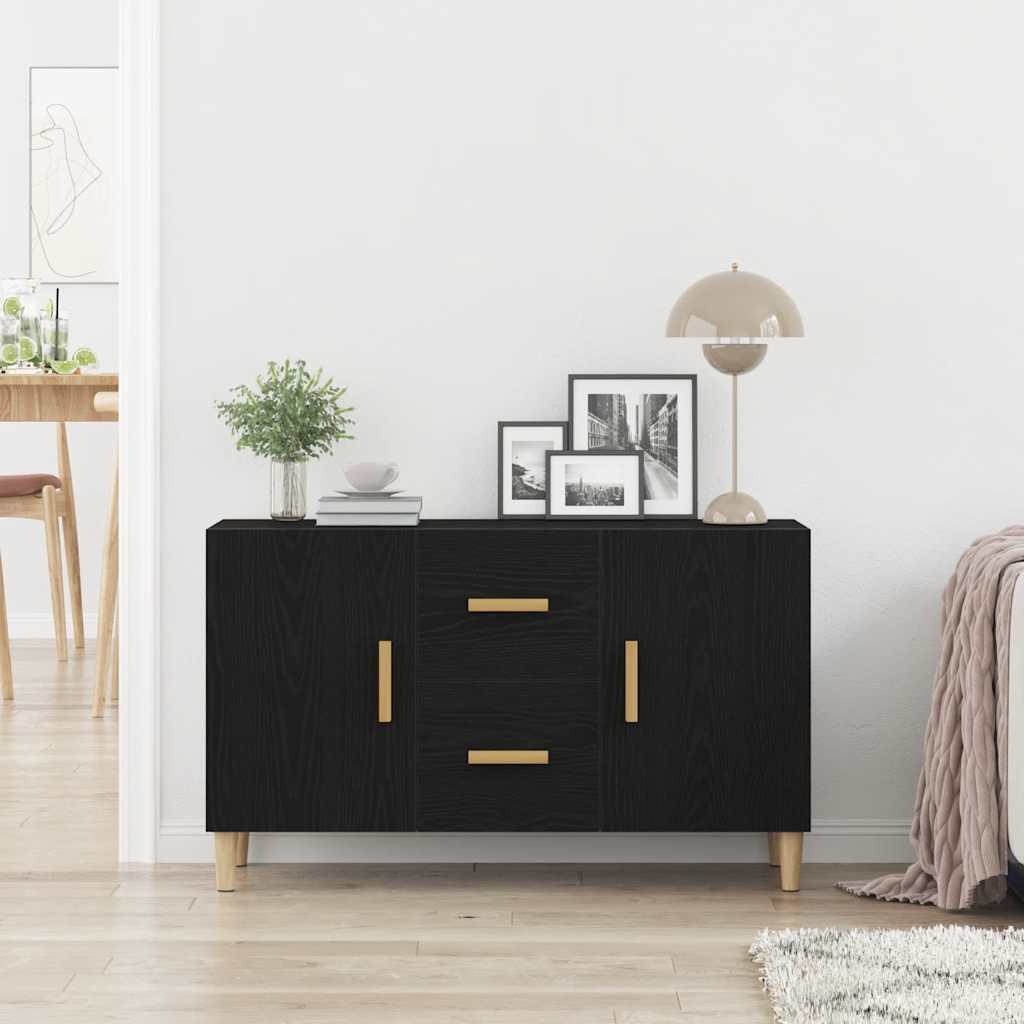 Dressoir 100x36x60 cm spaanplaat zwart eikenkleurig