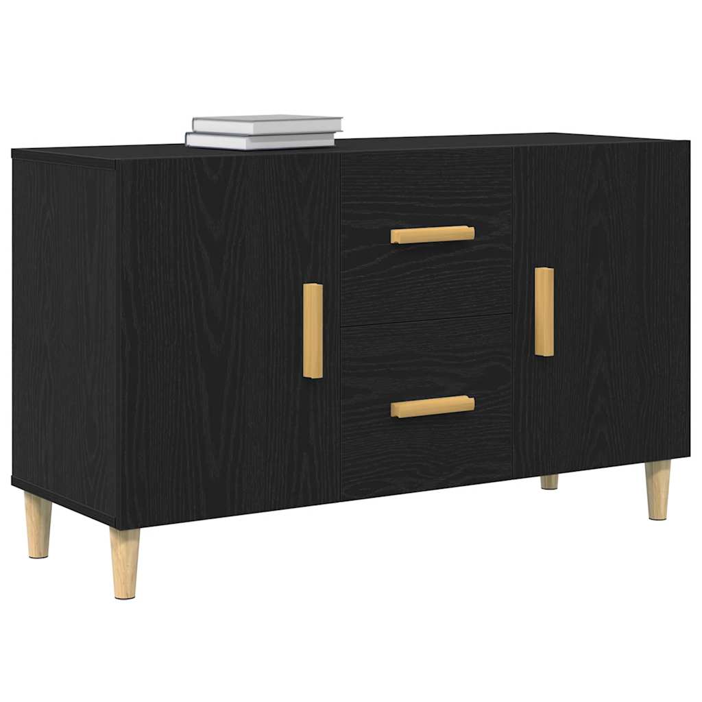 Dressoir 100x36x60 cm spaanplaat zwart eikenkleurig
