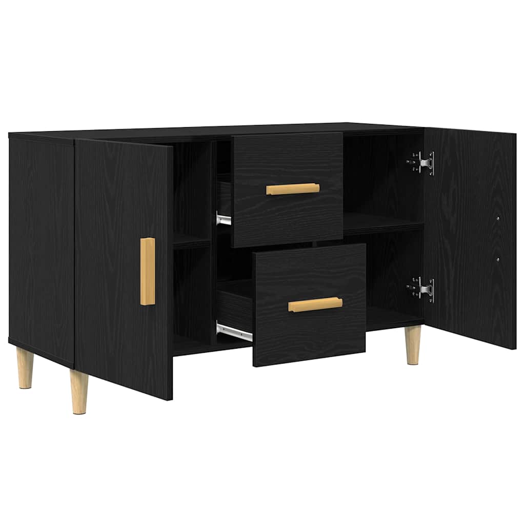 Dressoir 100x36x60 cm spaanplaat zwart eikenkleurig