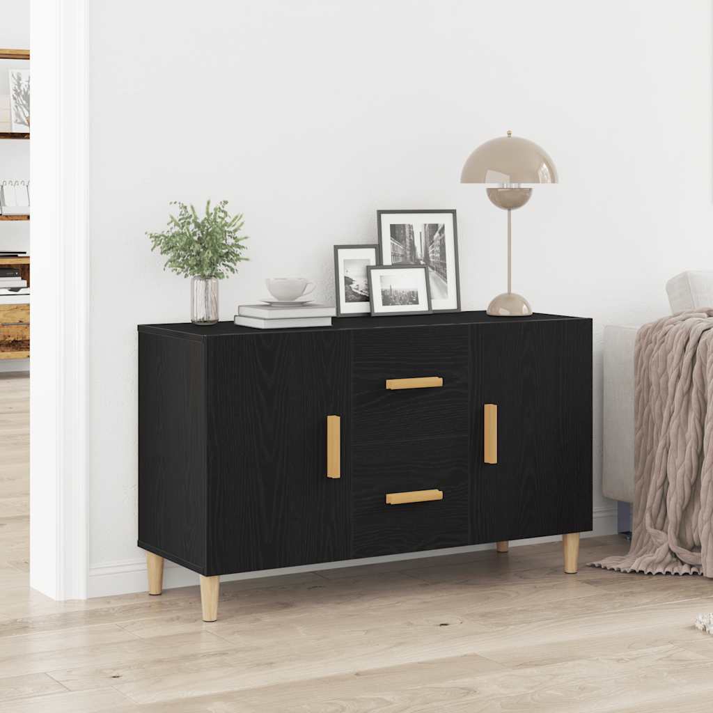Dressoir 100x36x60 cm spaanplaat zwart eikenkleurig