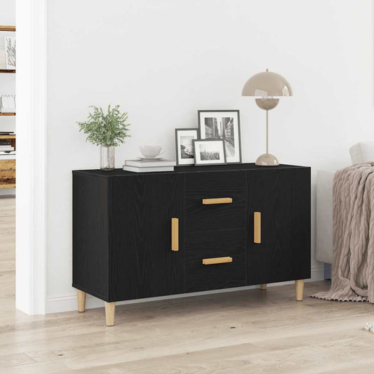 Dressoir 100x36x60 cm spaanplaat zwart eikenkleurig