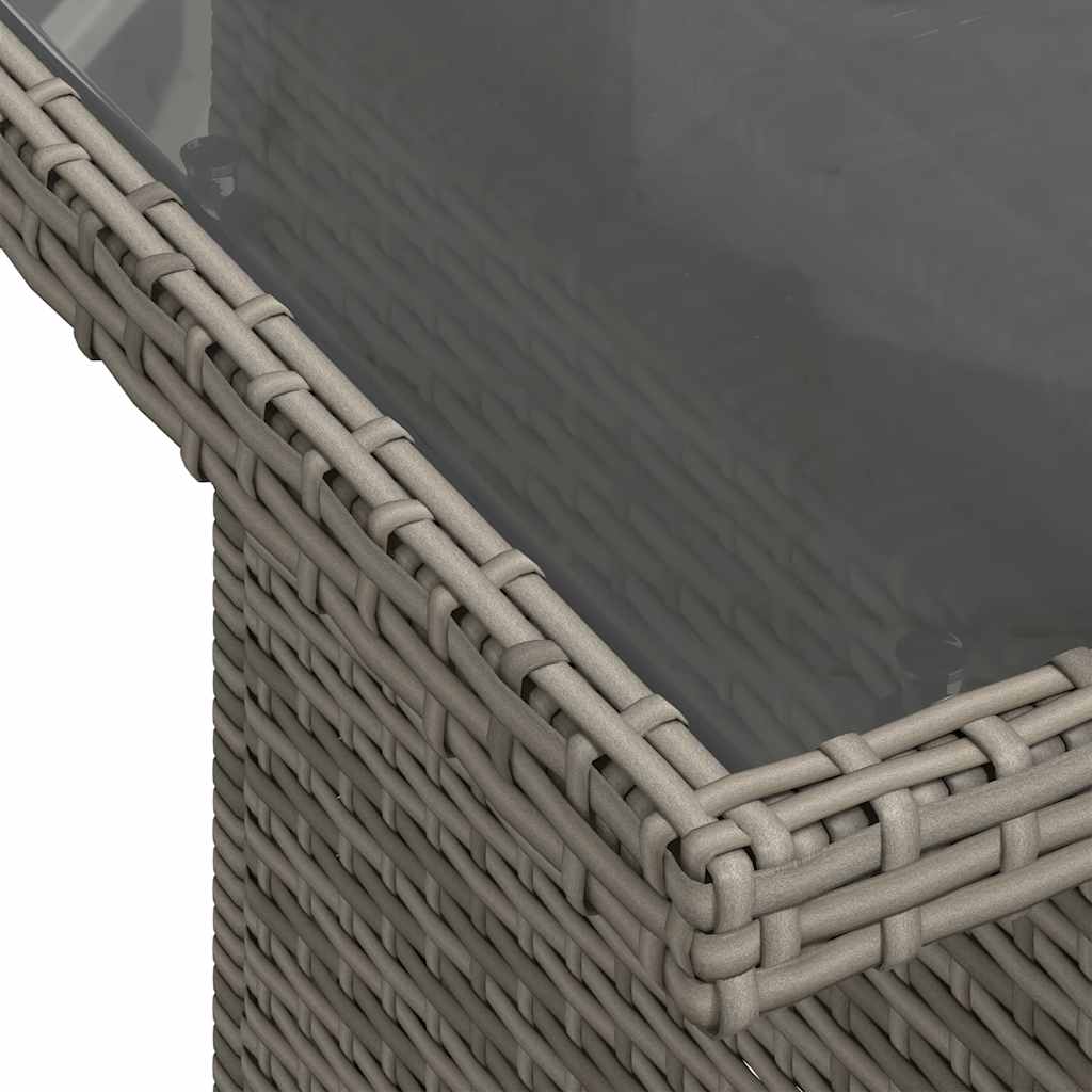 10-delige Loungeset met kussens poly rattan acacia grijs