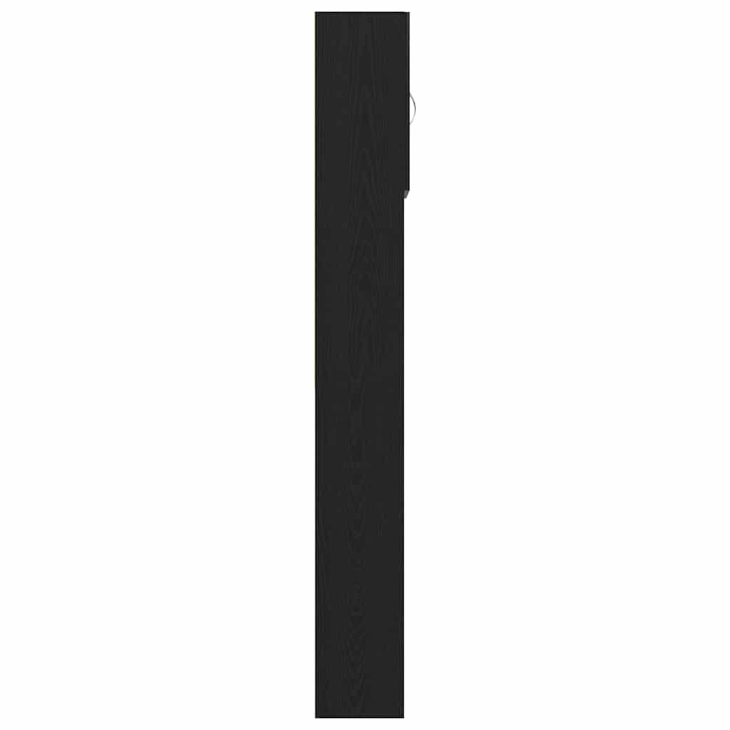 Wasmachinekast 64x24x190 cm spaanplaat zwart eikenkleurig