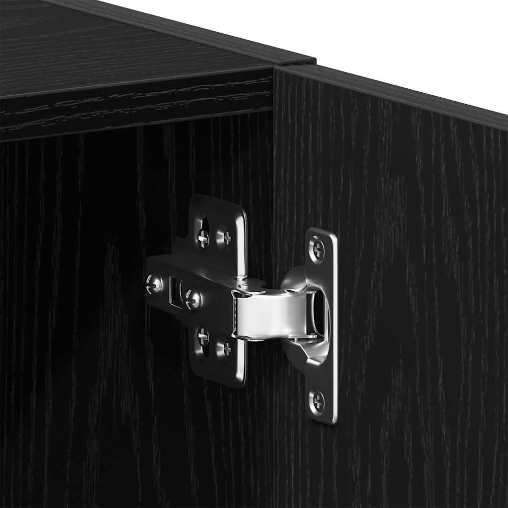 Wasmachinekast 64x24x190 cm spaanplaat zwart eikenkleurig