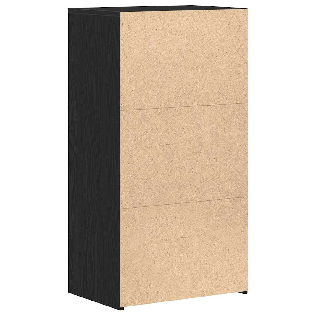 Dressoir met 6 lades 50x34x96 cm spaanplaat zwart eikenkleurig